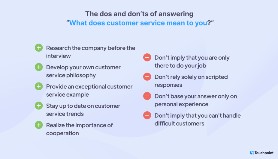 How to answer 'What does customer service mean to you?'