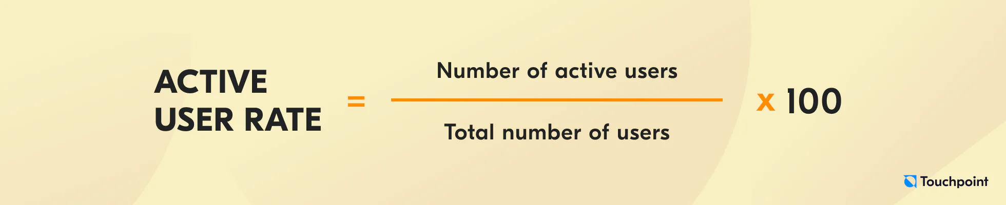 Customer success metrics SaaS: Active user rate formula