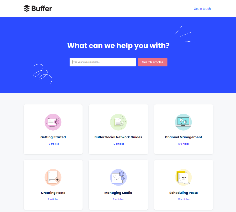 Buffer help center powered by Zendesk