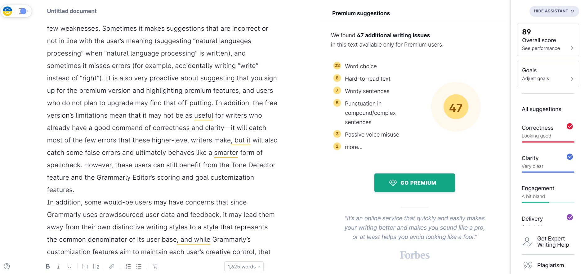 Grammarly - writing tool