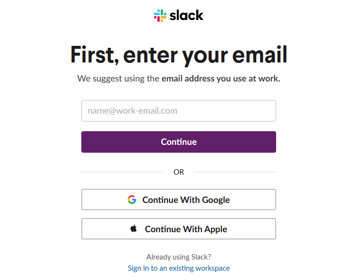 Slack onboarding experience