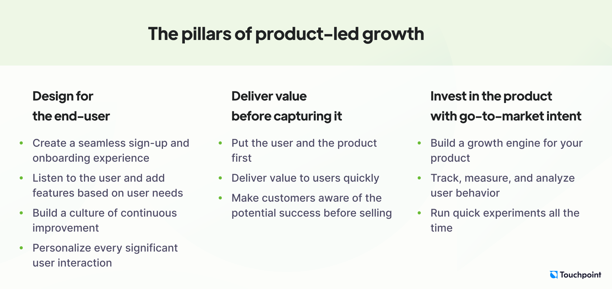 The pillars of product-led growth