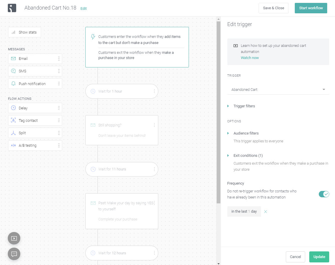 Omnisend trigger workflow