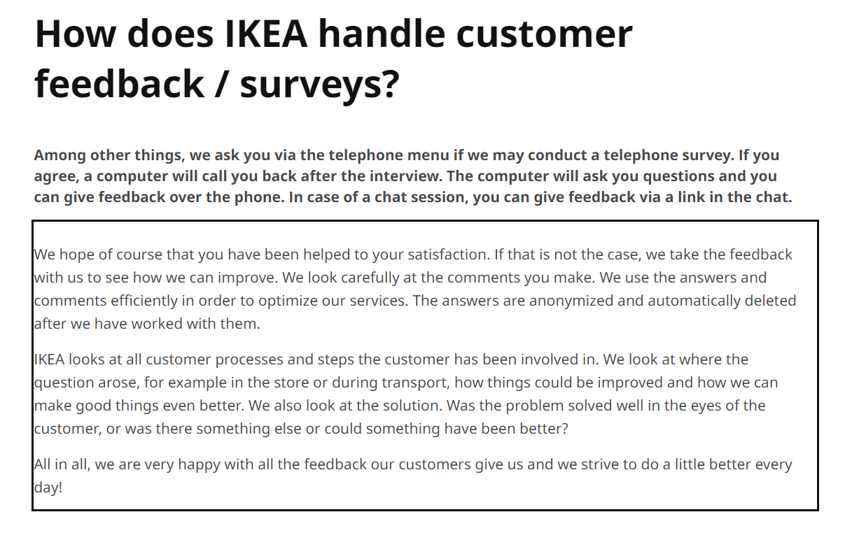 Ikea - one of the best customer service companies 