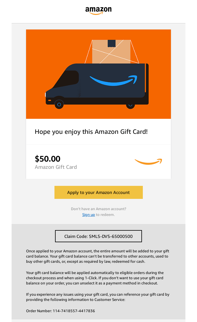 Amazon business email example