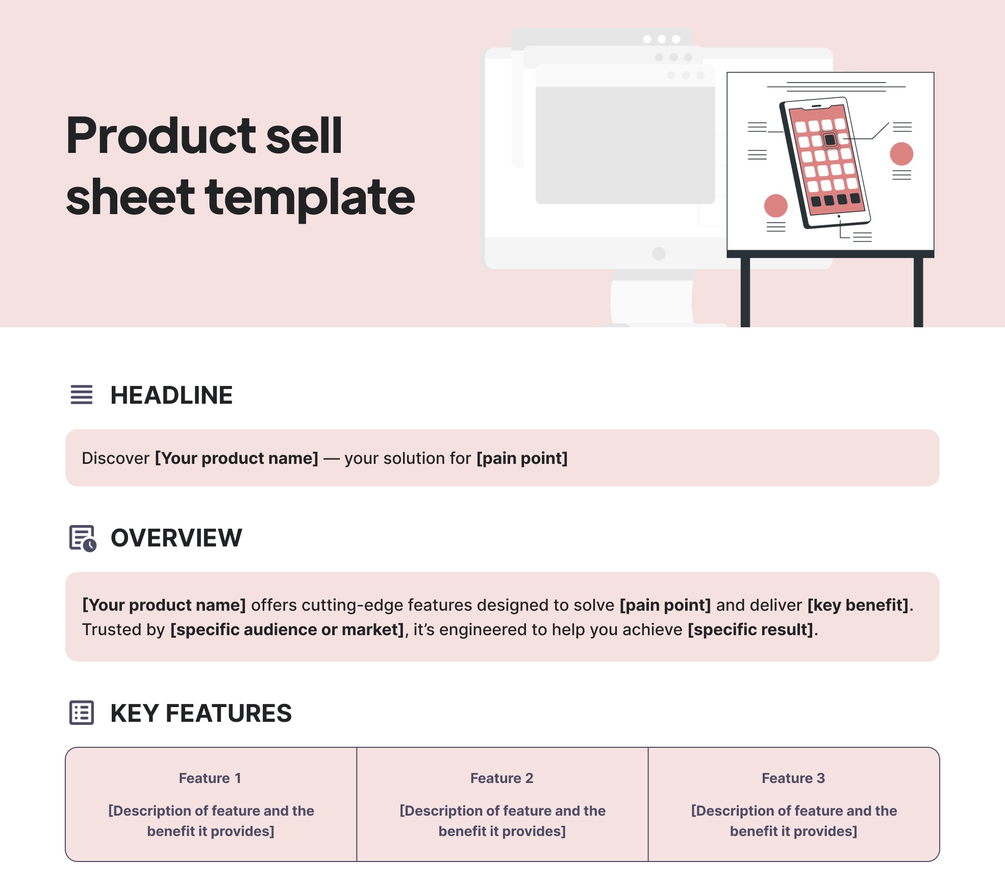 Product sell sheet template